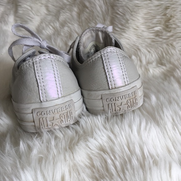 Converse Ivory Leather Holographic Sneakers - Picture 6 of 8